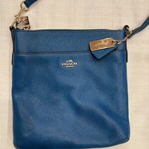 Coach Kitt Messenger Blue Crossgrain Leather gold Hrdw Crossbody